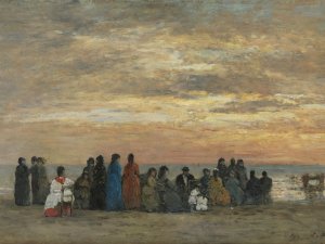 Figures on the Beach in Trouville. Figuras en la playa de Trouville, 1869