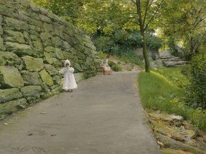 En el parque (Un camino). William Merritt Chase