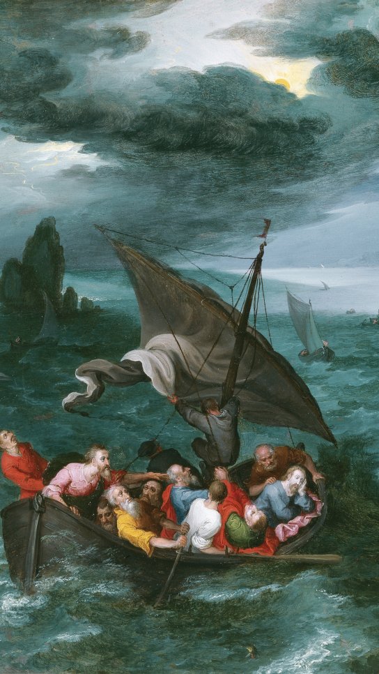 Cristo en la tempestad del mar de Galilea. Jan (Brueghel de Velours) Brueghel i