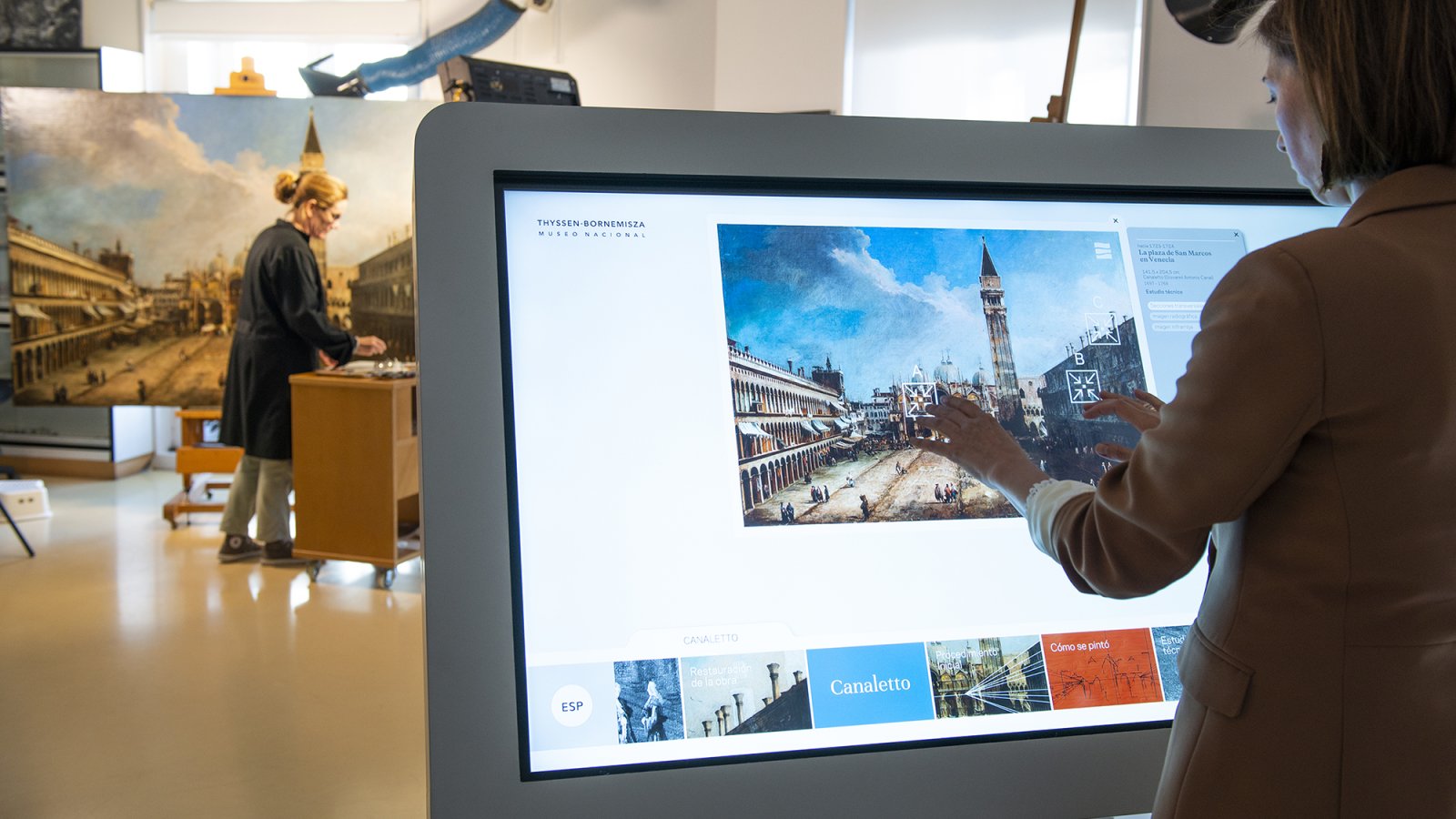 Detalle del proyecto interactivo de “La plaza de San Marcos en Venecia”, de Canaletto