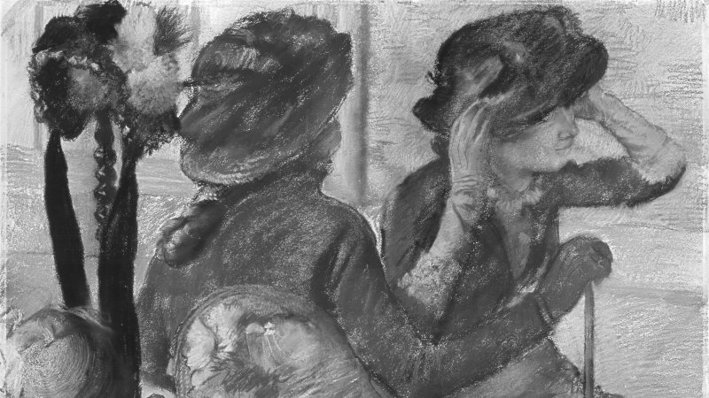 Reflectografía infrarroja de la obra de Degas, “En la sombrerería”