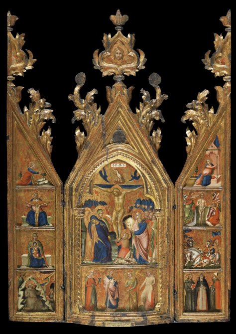 Portable Triptych with a central Crucifixion