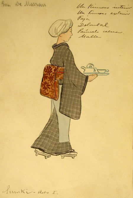 Joaquín Xaudaró. Susuki, act I. Costume design for ‘Madama Butterfly’