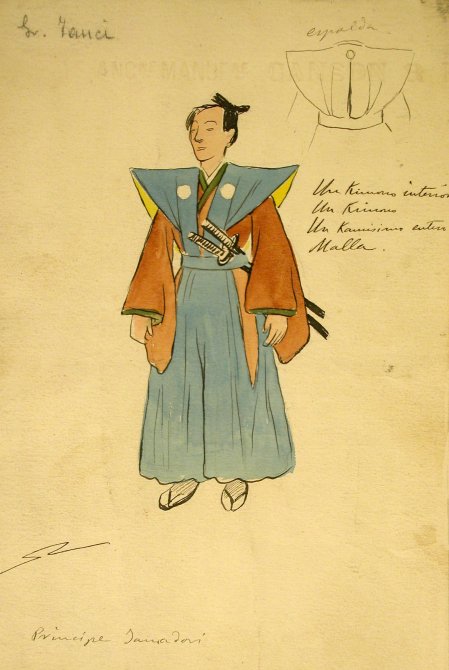 Joaquín Xaudaró. Prince Yamadori. Costume design for ‘Madama Butterfly’,