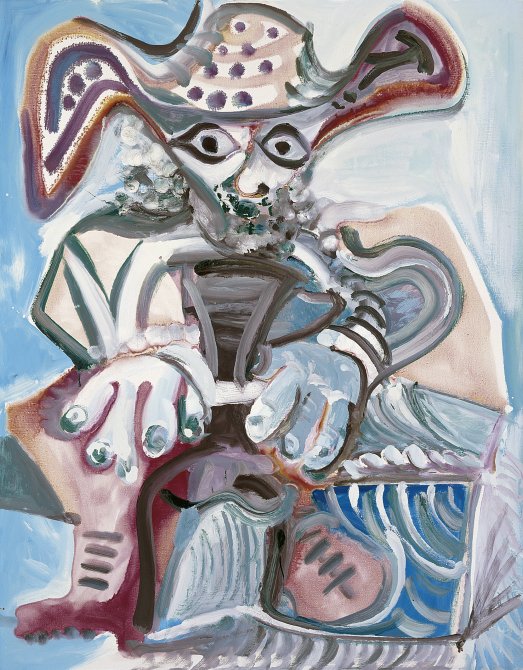 Seated Man with a Hat. Pablo Picasso