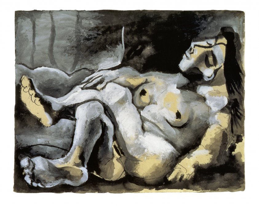 Lying Nude Woman (Nude with Crossed Legs). Pablo Picasso