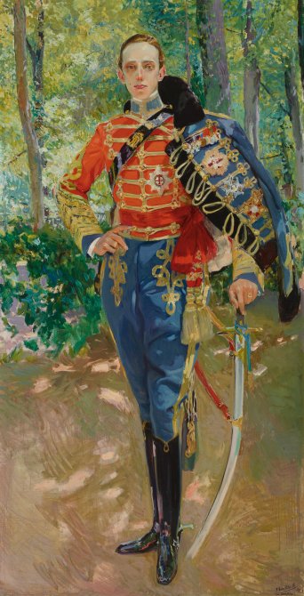 King Alfonso XIII in  Hussar’s Uniform. Exhibition "Sorolla an Fashion", Museo Nacional Thyssen-Bornemisza