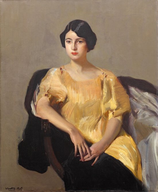 "Elena in a yellow robe". Joaquín Sorolla y Bastida. Exhibition "Sorolla and Fashion", Museo Nacional Thyssen-Bornemisza