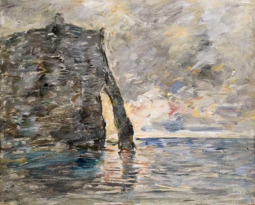 Eugène Boudin, Cliffs at Étretat. Exhibition Monet/Boudin, Museo Nacional Thyssen-Bornemisza