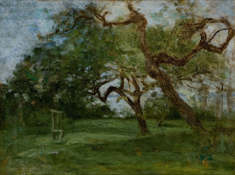 Eugène Boudin, Farmyard, Old Apple Trees. Exhibition Monet/Boudin, Museo Nacional Thyssen-Bornemisza