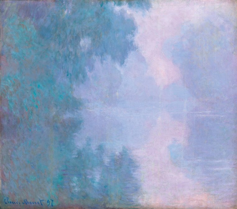 Claude Monet, Morning on the Seine, Giverny. Exhibition Monet/Boudin. Museo Nacional Thyssen-Bornemisza