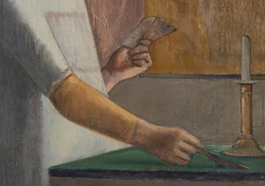 Technical Study of "The Card Game", 1948- 1950 by Balthus