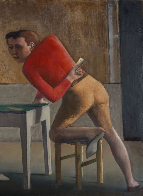 Technical Study of "The Card Game", 1948- 1950 by Balthus
