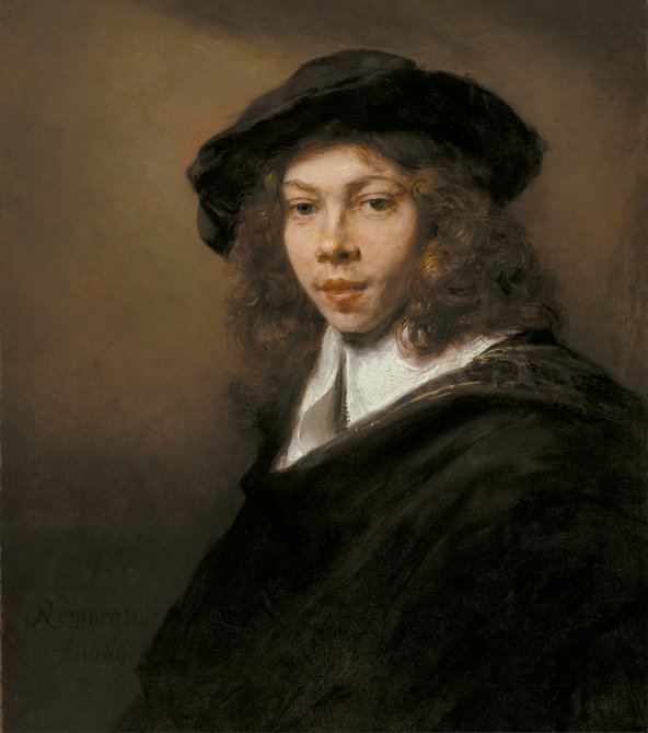 Retrato de un joven con gorra negra, Rembrandt