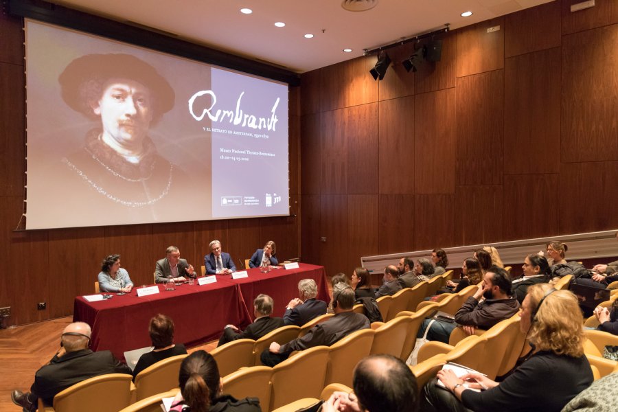 Rueda de prensa con la participación de Mar Borobia, jefa de pintura antigua del MNTB, Norbert Norbert E. Middelkoop, conservador del Amsterdam Museum, Guillermo Solana, director artístico del MNTB y Marta Rivera de la Cruz, consejera de Cultura y Turismo de la Comunidad de Madrid