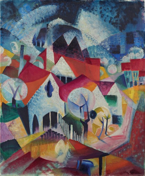 Grupo de casas en primavera. Johannes Itten