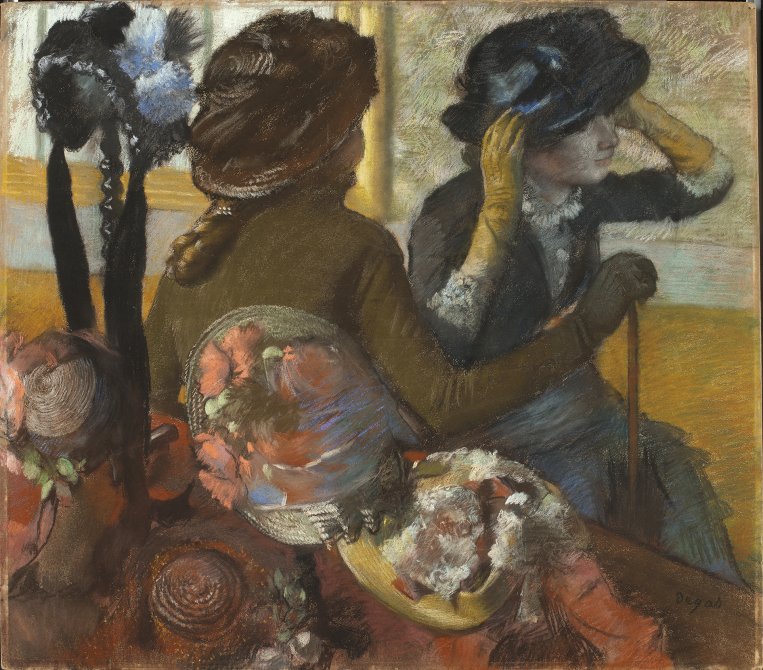 En la sombrerería. Edgar Degas