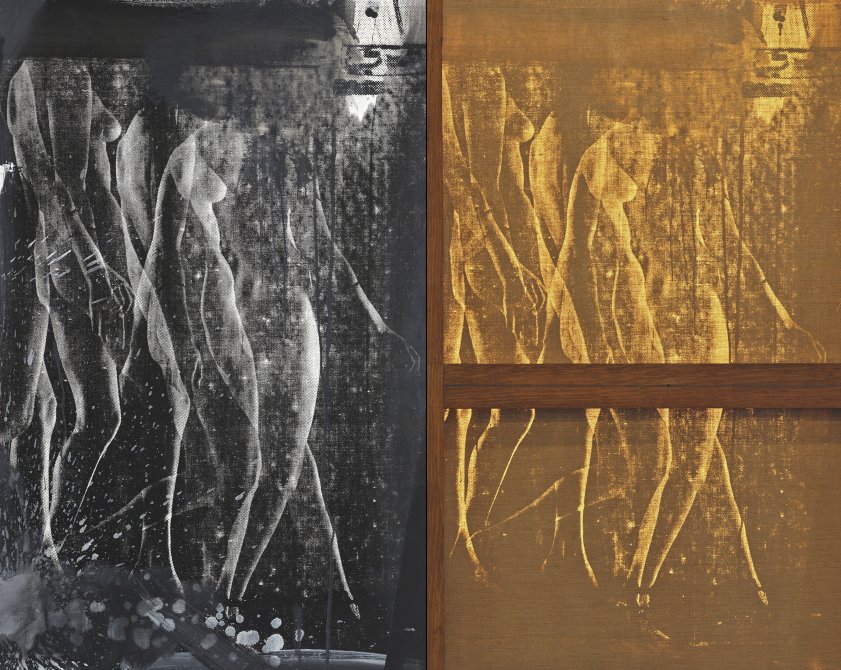 Detalle comparativo de la técnica serigráfica en la obra “Express” de Robert Rauschenberg