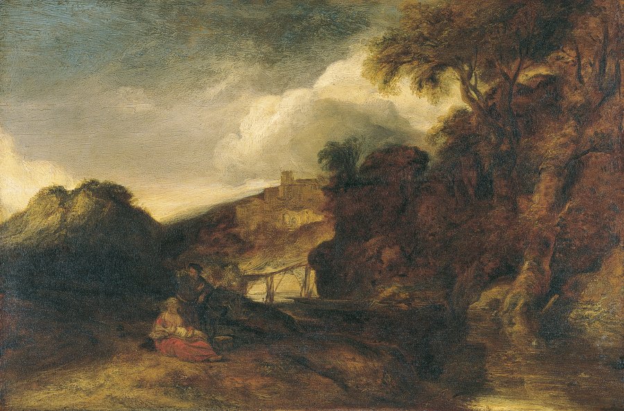 Paisaje con el descanso durante la huida a Egipto