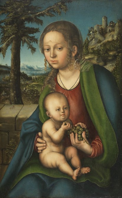 La Virgen y el Niño con un racimo de uvas