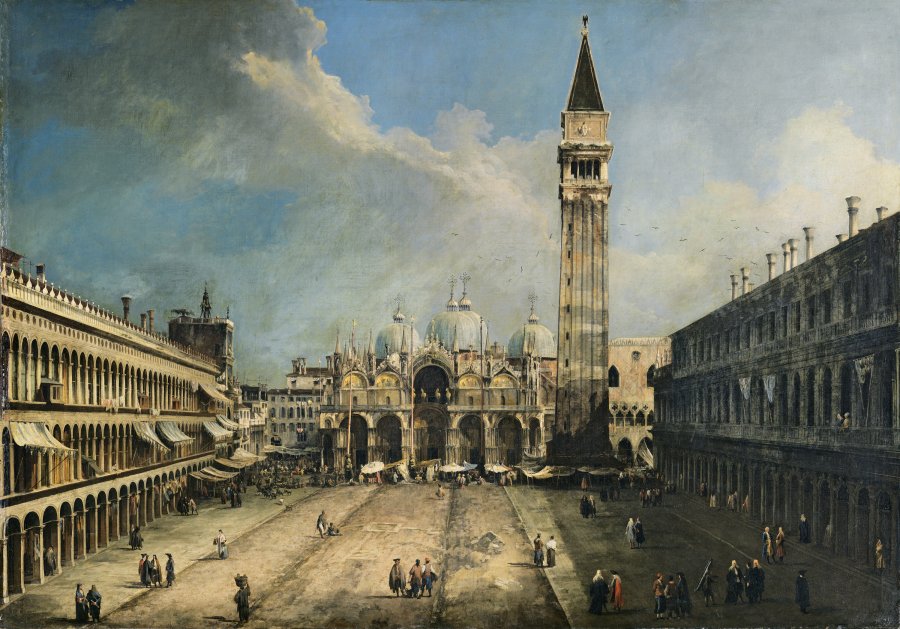 The Piazza San Marco in Venice. La Plaza de San Marcos en Venecia, c. 1723-1724