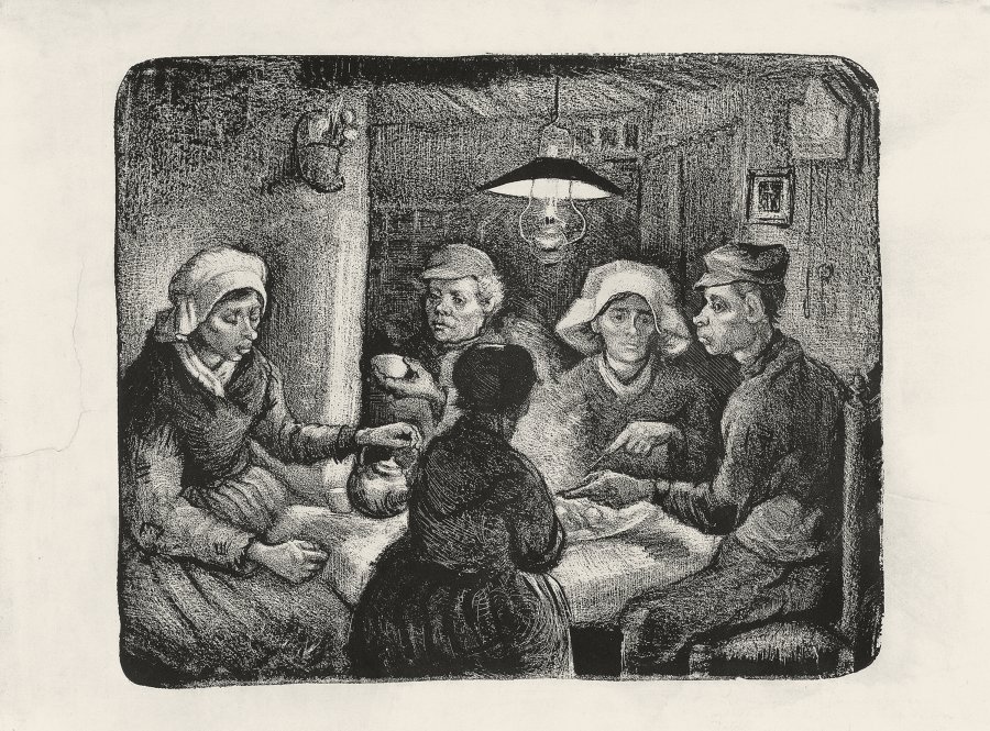 The Potato Eaters. Campesinos comiendo patatas, 1885