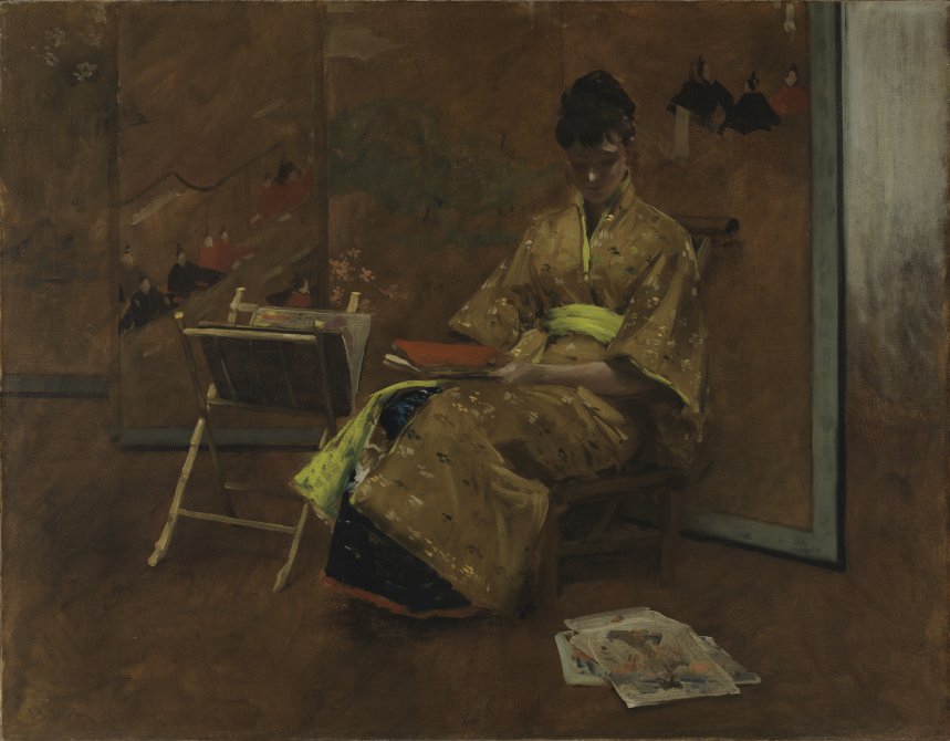 A Girl in Japanese Gown. The Kimono