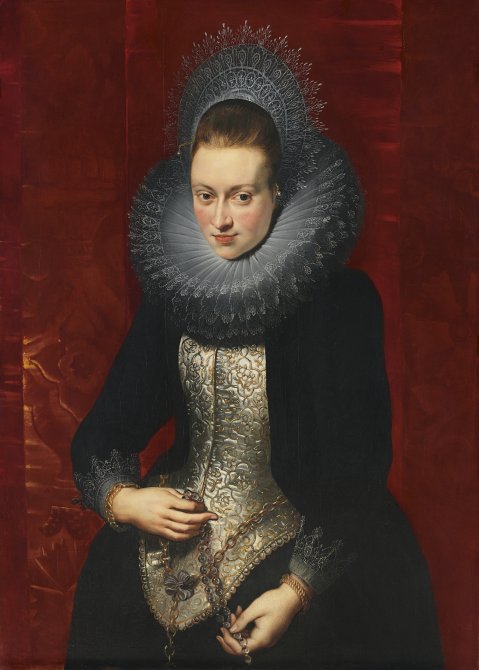 Retrato de una joven dama con rosario