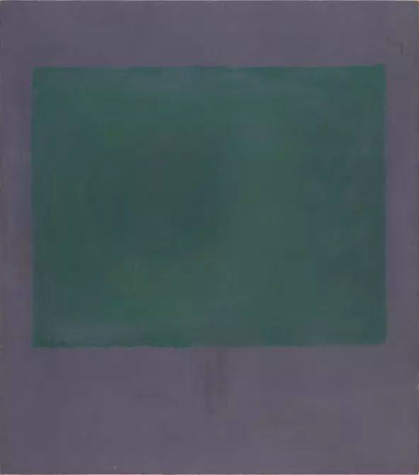 Untitled (Green on Maroon)