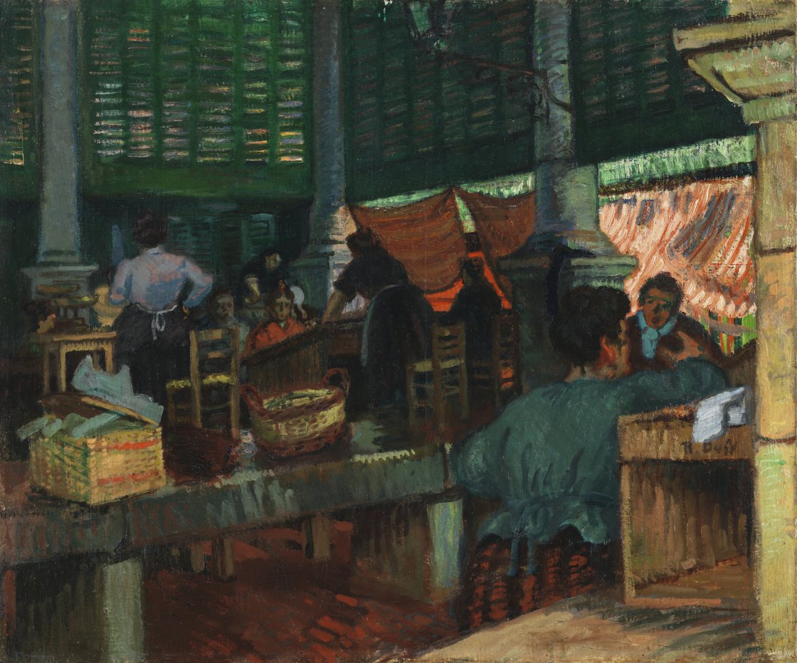 The Fish Market, Marseille. El mercado de pescado, Marsella, c. 1903