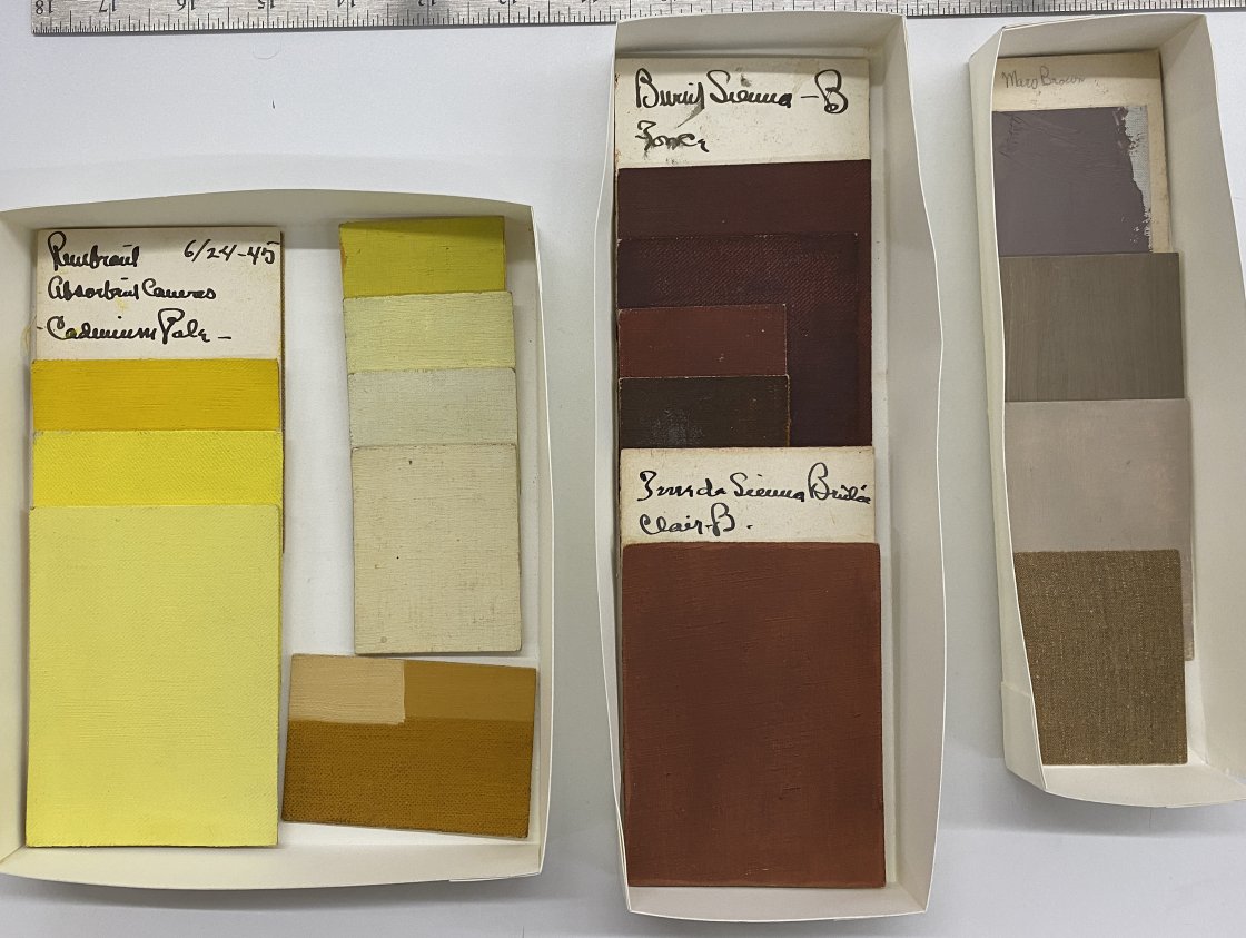 Detalle de los catálogos de colores realizados por Georgia O'Keeffe