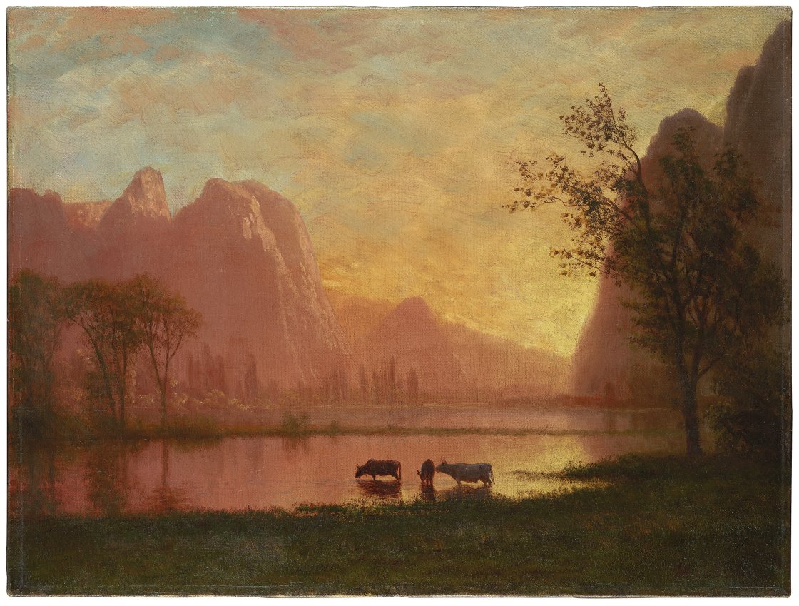 Puesta de sol en Yosemite. Albert Bierstadt