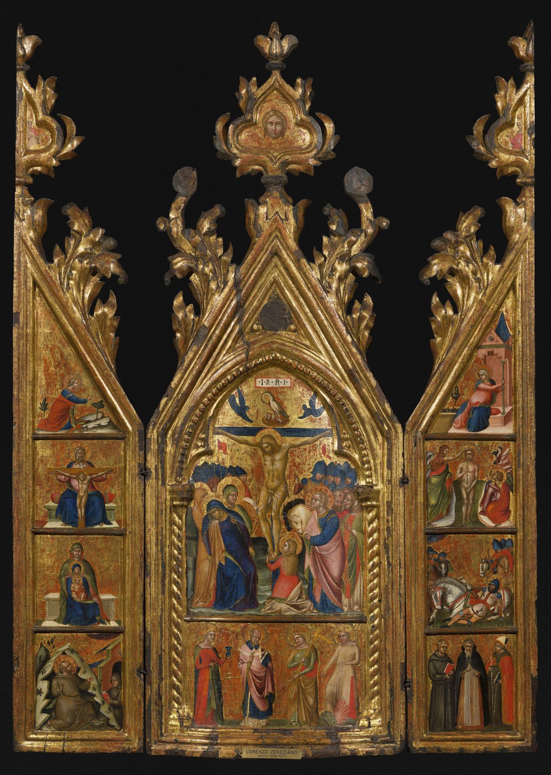 Lorenzo Veneziano, Portable Triptych with a central Crucifixion Lorenzo Veneziano, Portable Triptych with a central Crucifixion