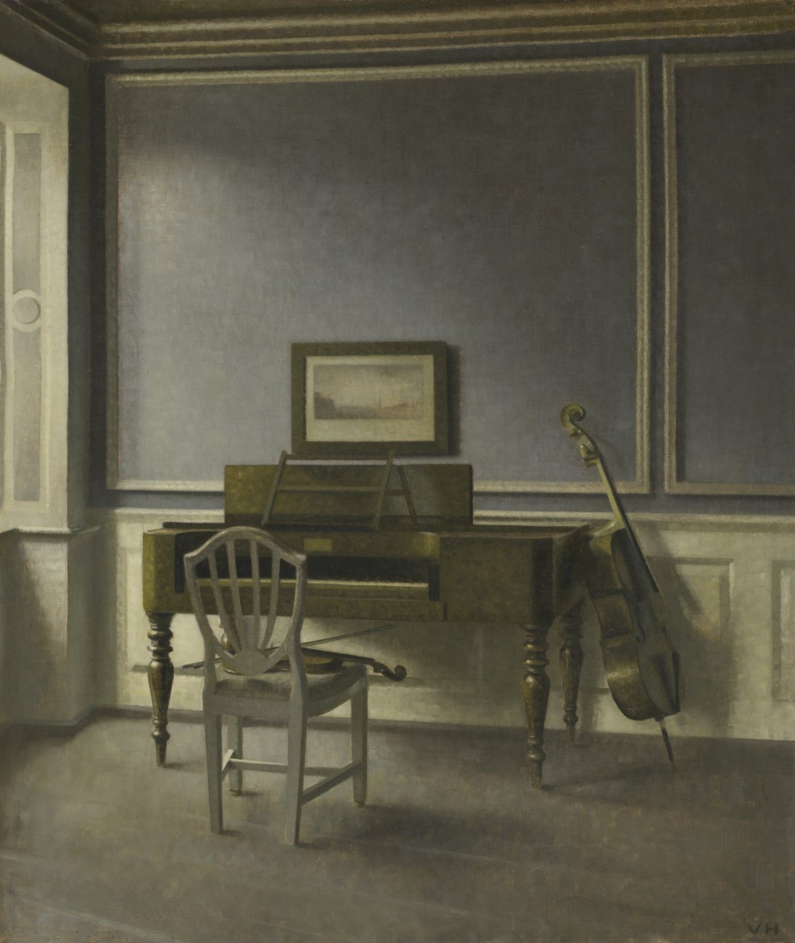 Vilhelm Hammershøi. Autorretrato. Interior. The Music Room, Strandgade 30 Vilhelm Hammershøi. Autorretrato. Interior. The Music Room, Strandgade 30