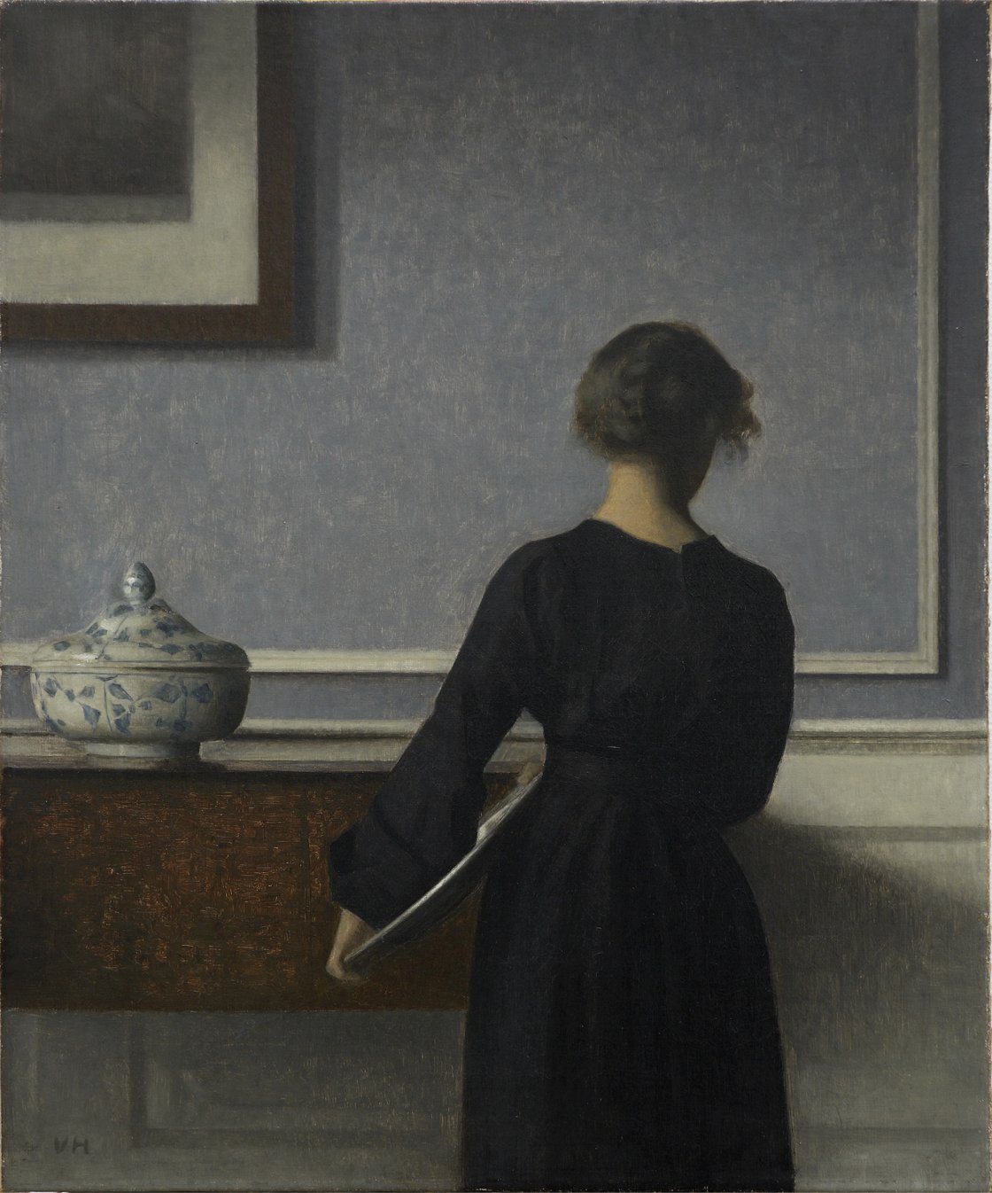 Vilhelm Hammershøi. Interior, Young Woman Seen from behind, ca. 1904 Vilhelm Hammershøi. Interior, Young Woman Seen from behind, ca. 1904