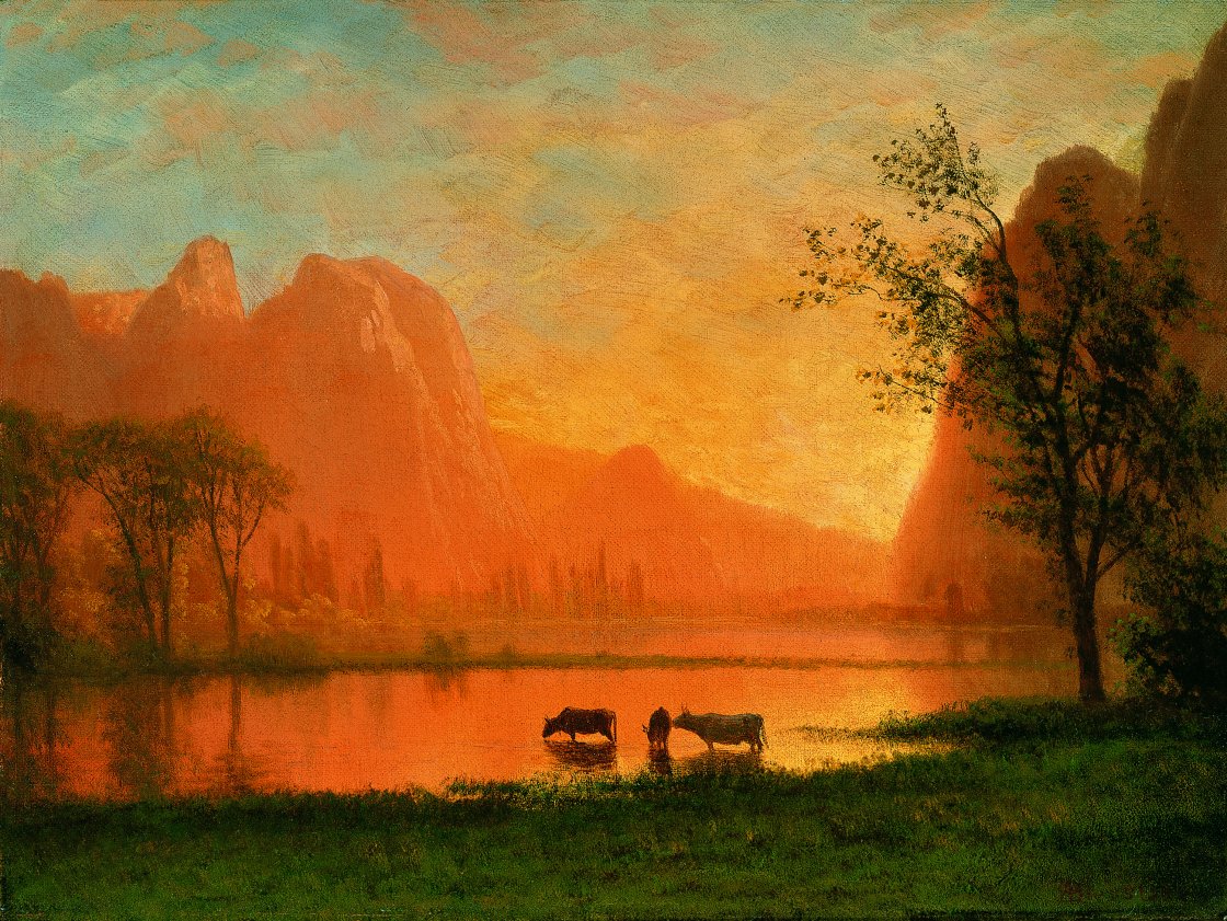 Puesta de sol en Yosemite. Albert Bierstadt