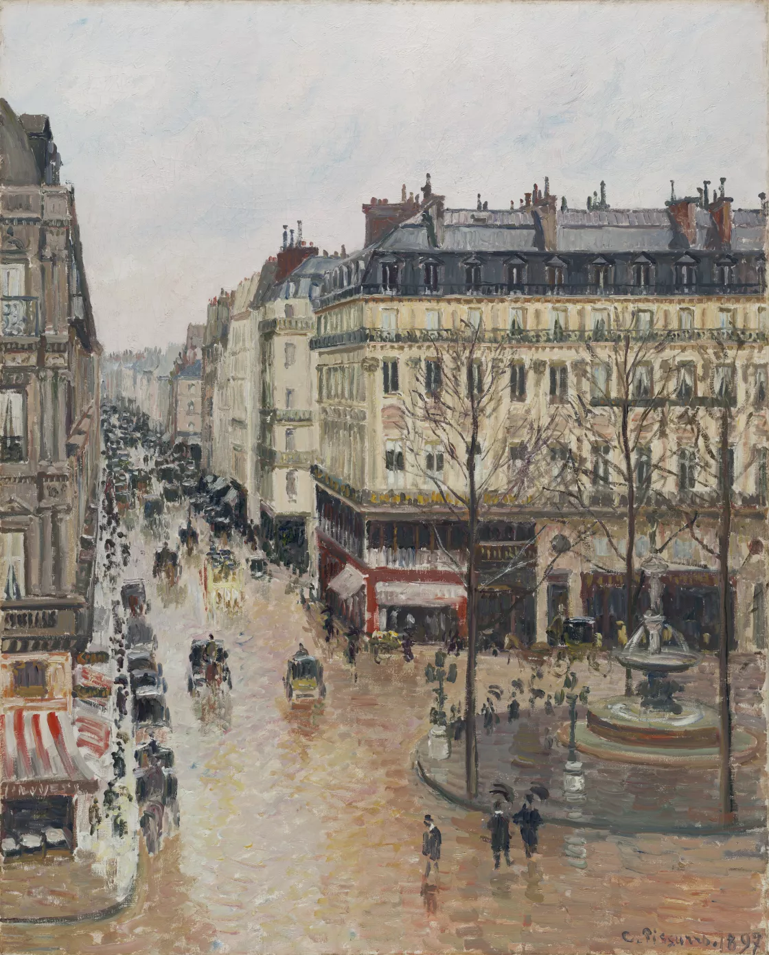 Rue Saint-Honoré por la tarde. Efecto de lluvia. Camille Pissarro Rue Saint-Honoré por la tarde. Efecto de lluvia. Camille Pissarro
