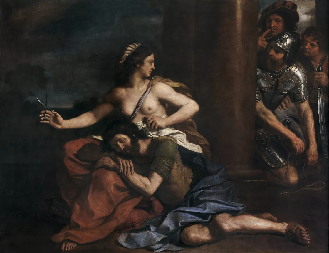 Guercino (Giovanni Francesco Barbieri). Sansón y Dalila, 1654 Guercino (Giovanni Francesco Barbieri). Sansón y Dalila, 1654