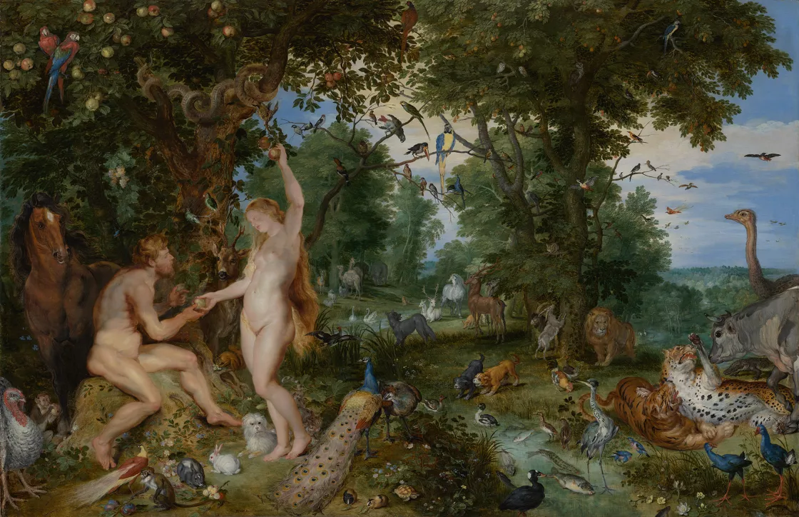 Jan Brueghel el Viejo y Peter Paul Rubens, El Jardín del Edén y la caída de Adán y Eva Jan Brueghel el Viejo y Peter Paul Rubens, El Jardín del Edén y la caída de Adán y Eva