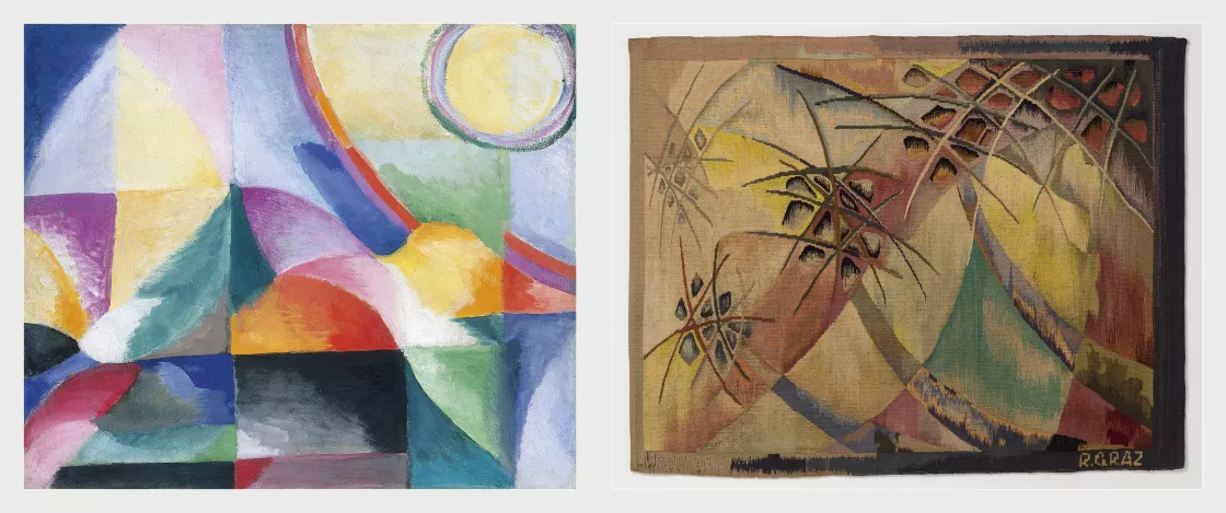 Sonia Delaunay, Contrastes simultáneos, 1913 – Regina Graz, Coqueiros, 1940.