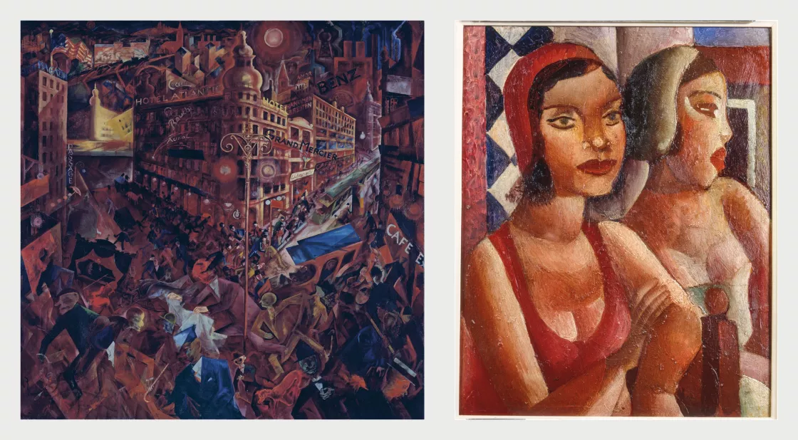 George Grosz, Metrópolis, 1916-1917 – Di Cavalcanti, Mulheres na janela, 1926.