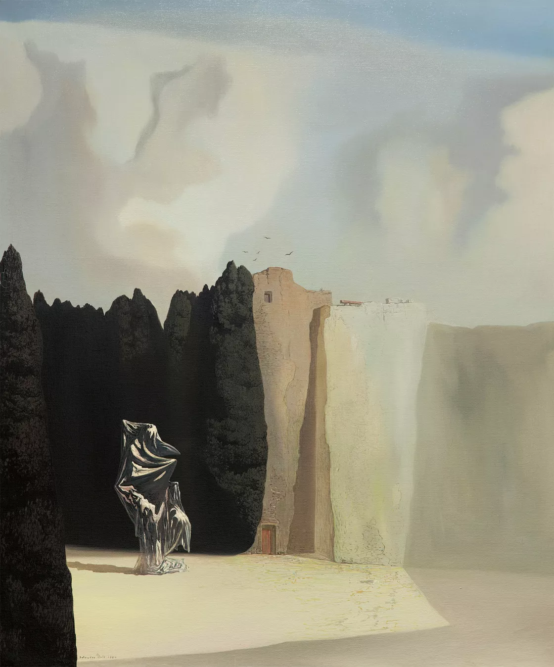 Salvador Dalí. Patio oeste de la iIsla de los muertos (obsesión reconstructiva a partir de Böcklin), 1934 Salvador Dalí. Patio oeste de la iIsla de los muertos (obsesión reconstructiva a partir de Böcklin), 1934