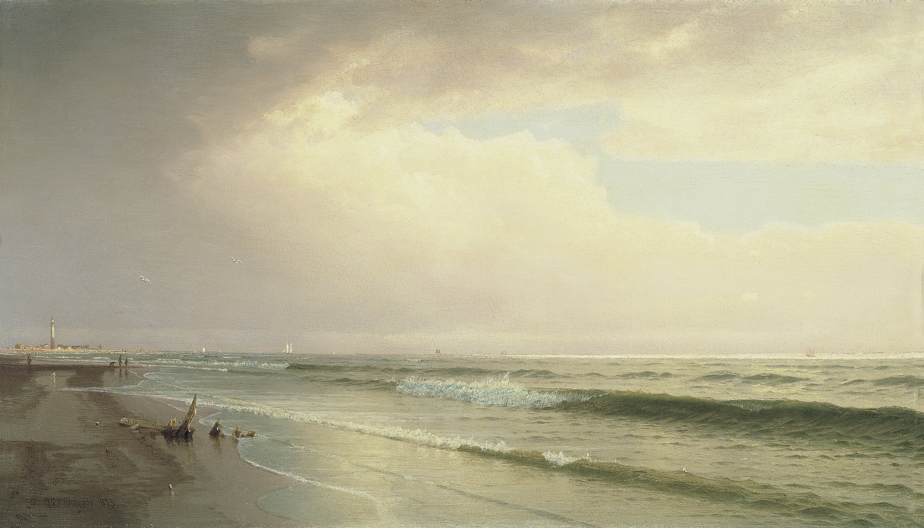 RICHARDS WILLIAM TORST. Marina con faro, Atlantic City, New Jersey