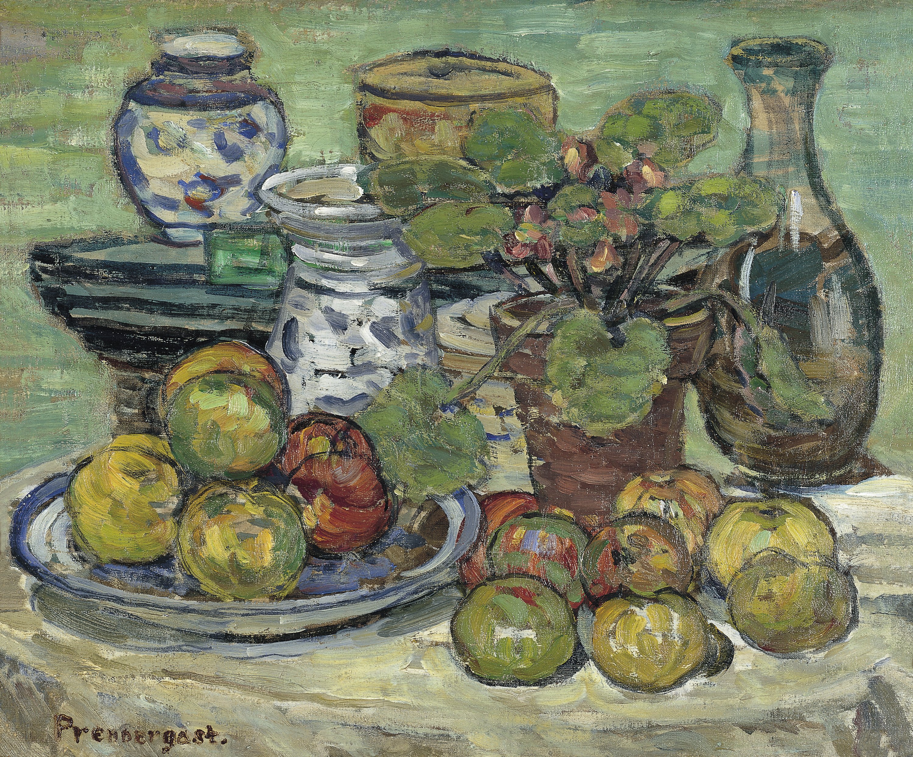 PRENDERGAST MAURICE BRAZIL. Bodegón con manzanas