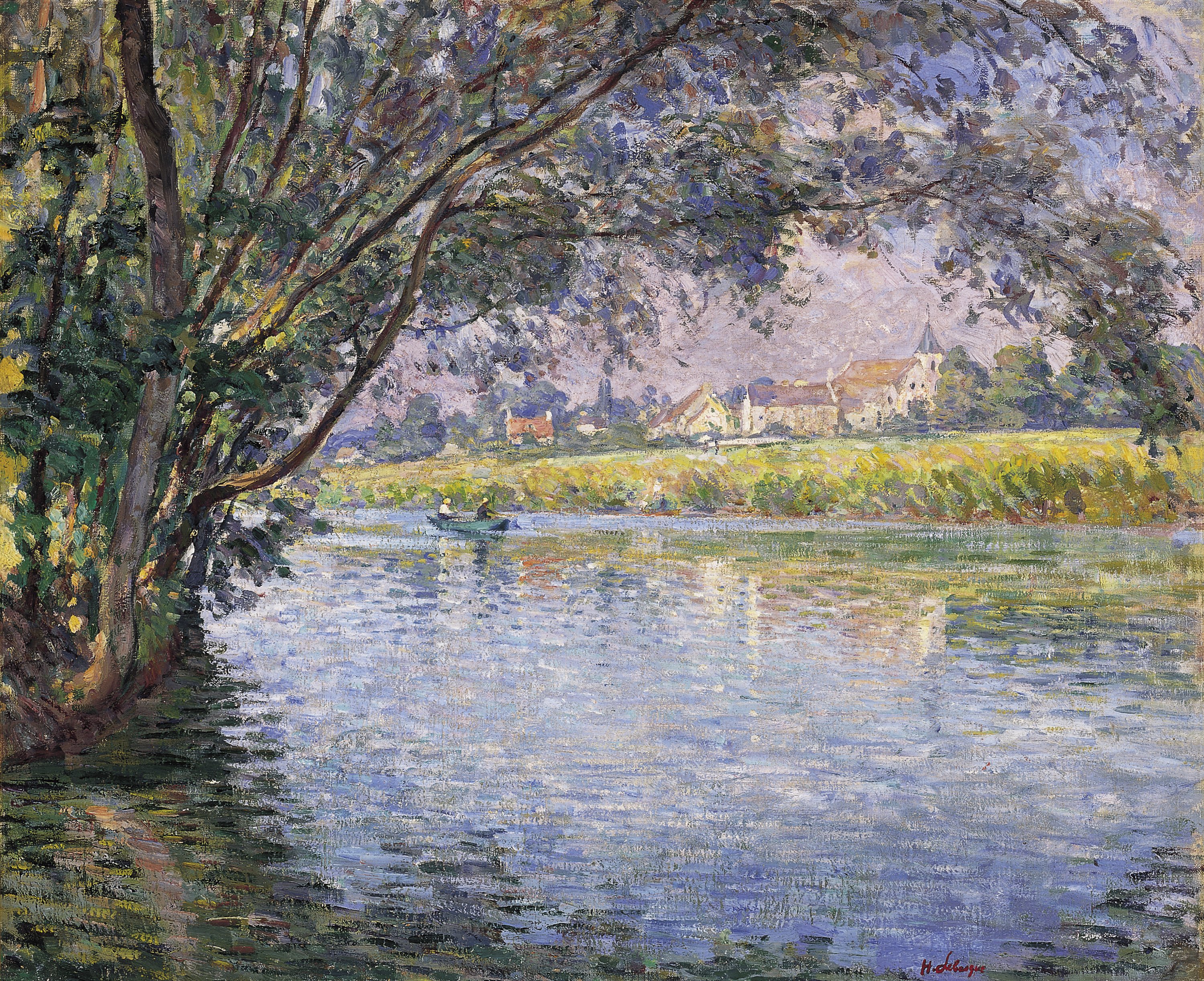 LEBASQUE HENRI. A orillas del Marne cerca de Montévrain