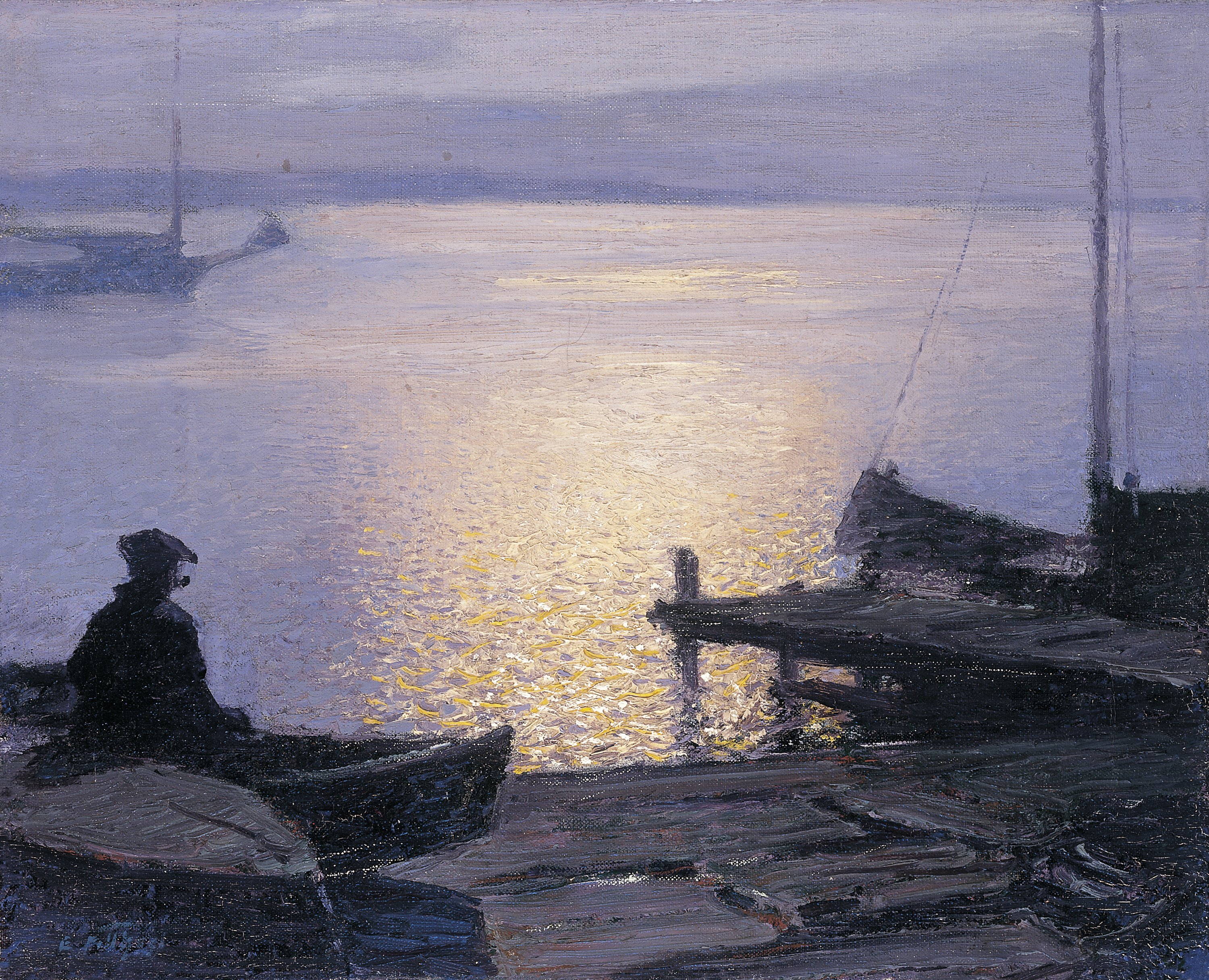 POTTHAST EDWARD HENRY. Junto al Mystic River