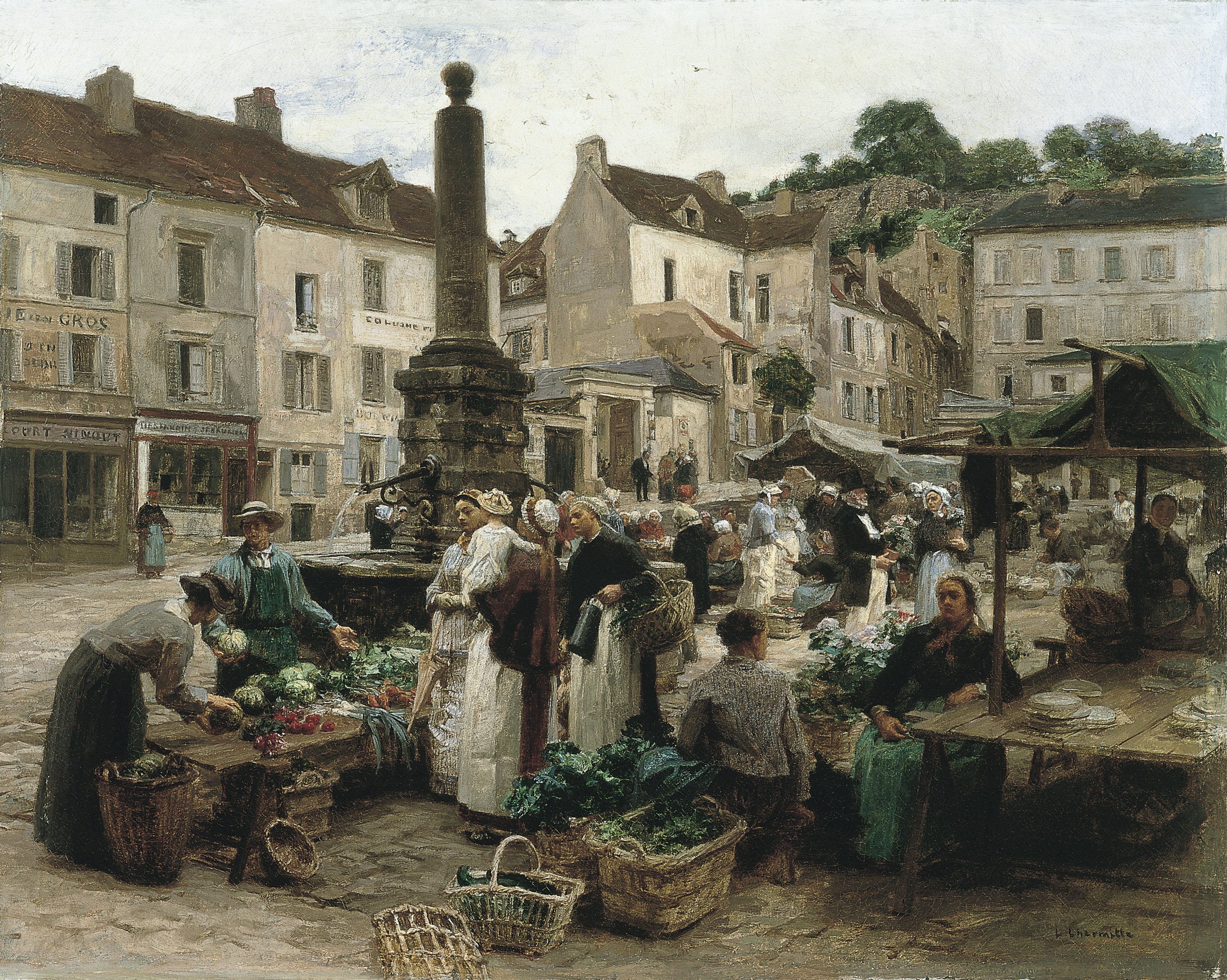 LHERMITTE LEON-AUGUSTIN. El mercado de Château-Thierry