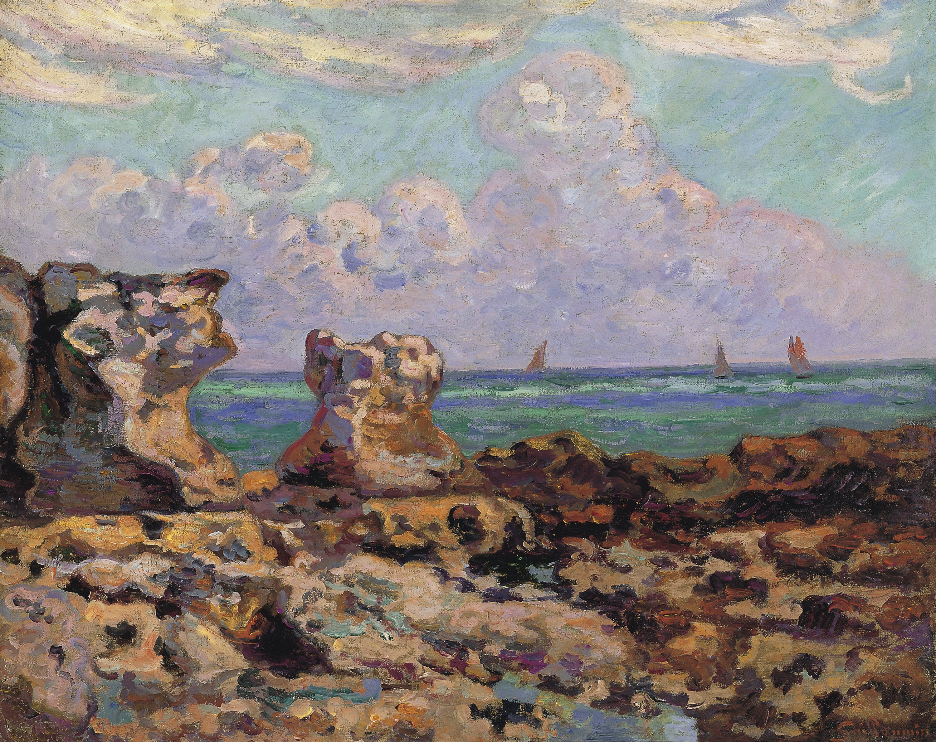 GUILLAUMIN ARMAND. Marea baja en Saint Palais la Pierrière