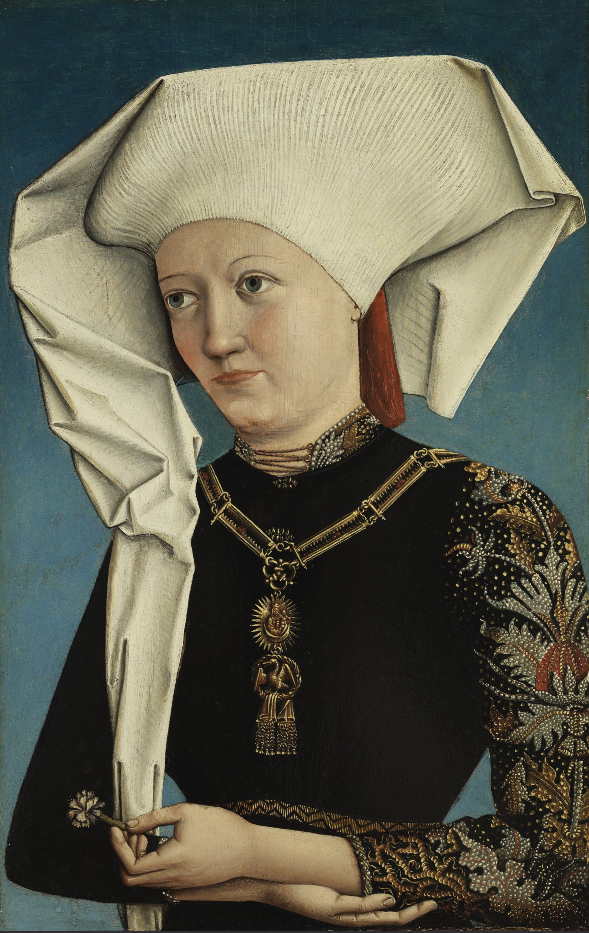 Portrait of a Lady wearing the Order of the Swan. Anónimo ALEMÁN h 1490