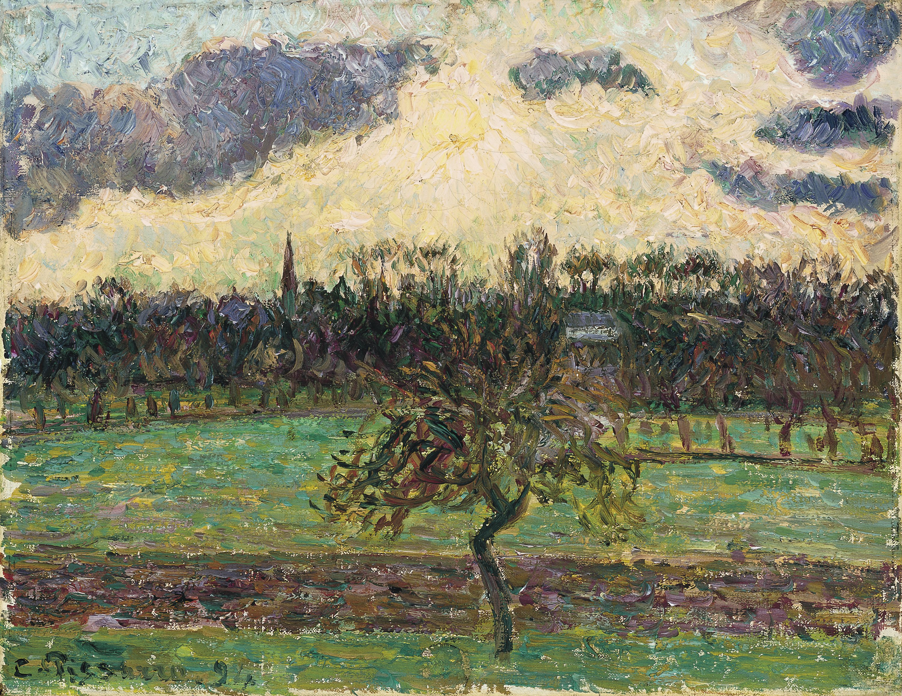 Camille Pissarro. Prados de Éragny, el manzano. 